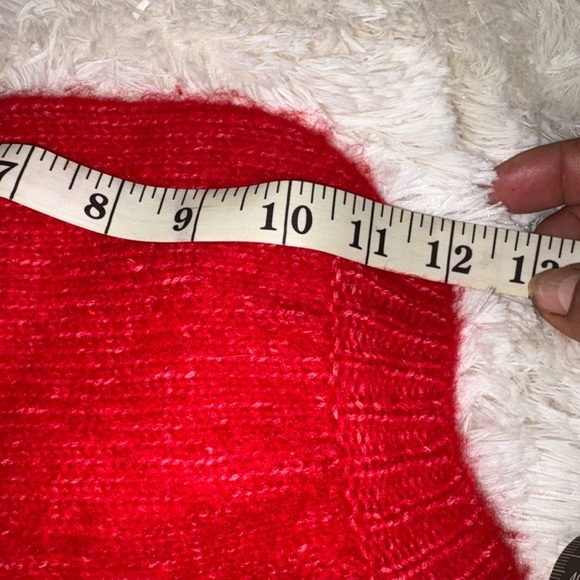 BRUMS MILANO Vibrant Red Crew Neck Sweater, cropped, made in Italy🇮🇹, size 14 /S - Picture 11 of 12